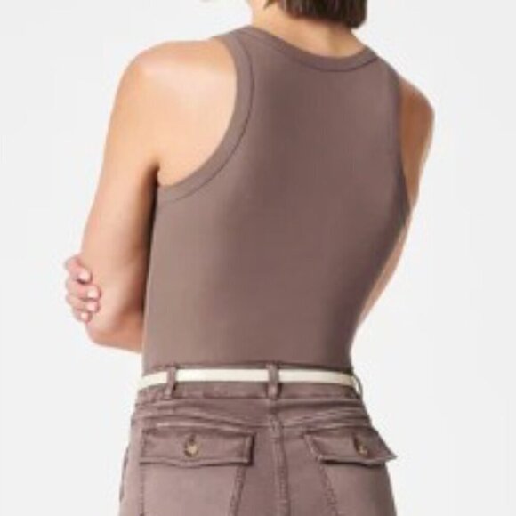 SPANX -Suit Yourself Racerback Ribbed Bodysuit - Smoke - Size: XL - NWT - Picture 2 of 5